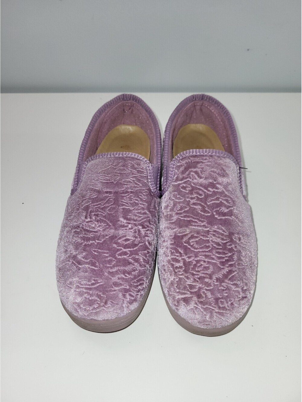 Foamtreads Debbie 2 Women's Purple Velvet Floral Slip On House Slippers Size 9M